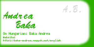 andrea baka business card